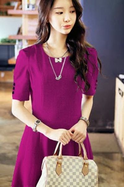 Đầm xòe 8 mảnh phối màu - 0926
