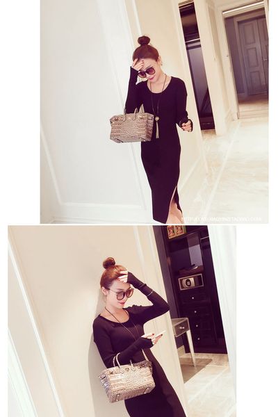 Đầm len chân váy xẻ tà - gs180 - dl2478