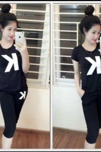 Bộ cotton lững chữ k