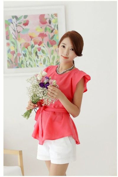 Áo chiffon cánh tiên cột nơ eo - 0743