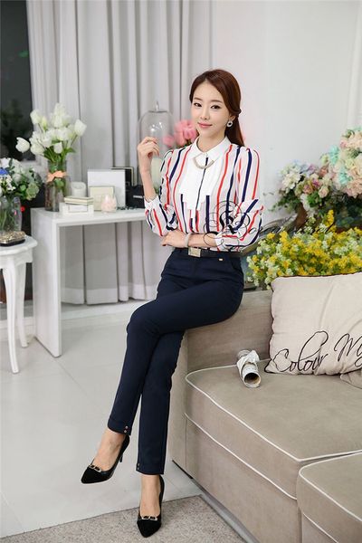 Áo sơ mi phối sọc màu av0956