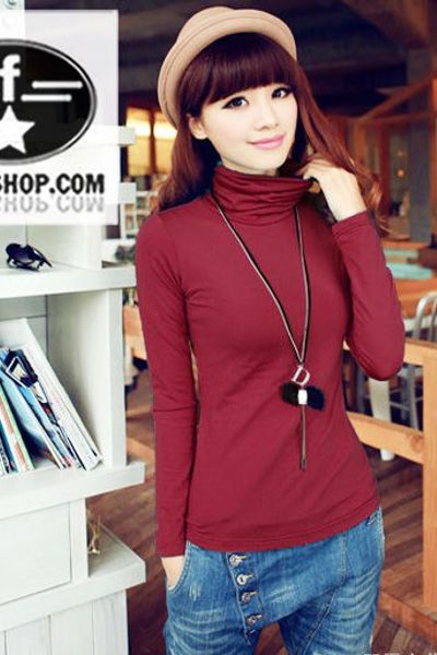 chuyên sỉ - lẻ áo thun cổ lọ nữ facioshop