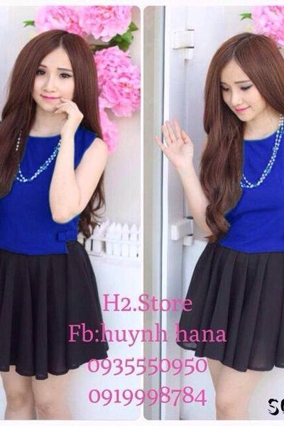 Xưởng chuyên sỉ - set ào 2 nơ chân váy h2 db7-15125
