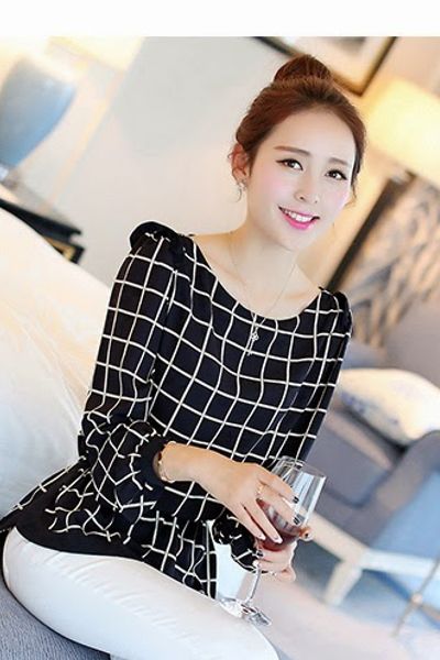 Áo kiểu caro ô vuông - mc115 hàng sắp về ms1265