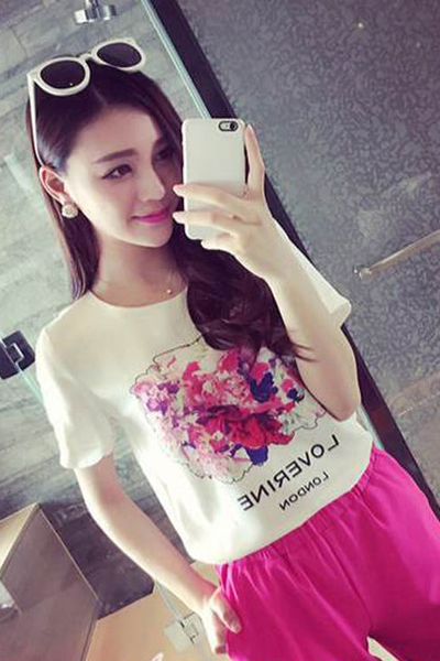 Áo chiffon in hoa - 1611