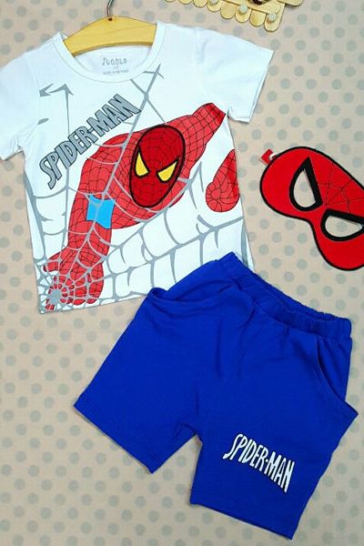 A17493 - bộ bé trai spiderman kèm mặt nạ sugoldri 8size 1-8