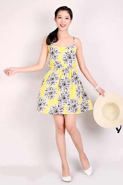 Đầm xòe họa tiết hoa - 1454