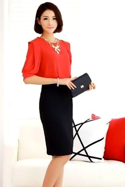 Chuyên sỉ set áo váy cam