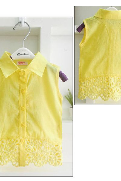 A17858 - áo somi bé gái phối ren lai vải solaypoit hột oshkoshri 8size 1-8