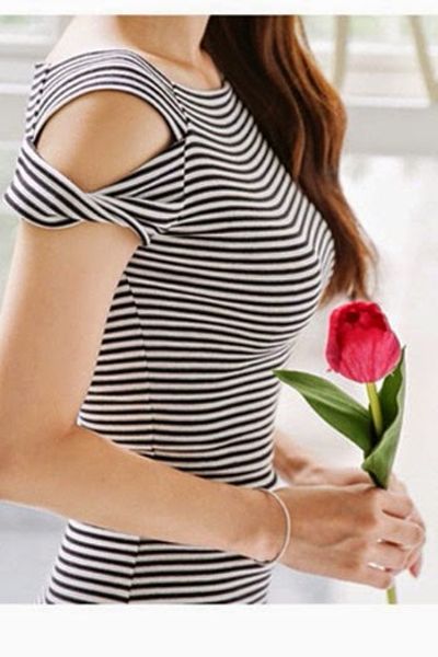 Đầm body sọc tay cách điệu - mc099 ms1144