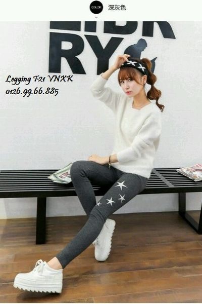 Legging thêu ngôi sao thêu chữ