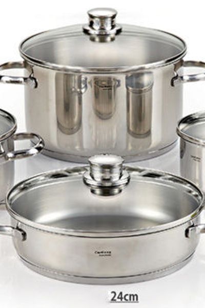Bộ nồi inox kitchinox hàn quốc kitchinox 3 đáy dùng được bếp từ