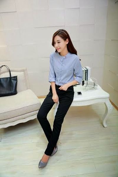 Áo sơmi cổ trụ cách điệu - 0828
