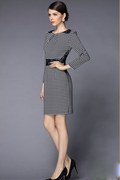 Đầm thu đông chim én có size xxl - d4228