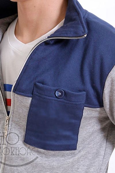 Áo khoác nỉ mix style blue