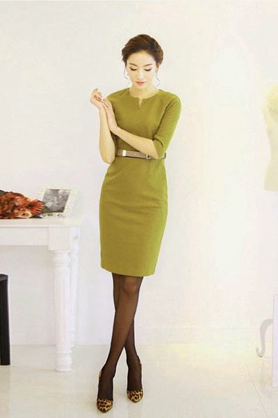 Đầm công sở chữ v sang trọng - 0957