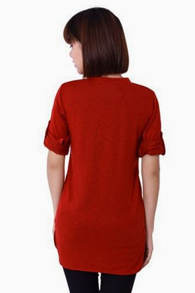Áo thun phom dài cổ chữ v - mc75 ms1217