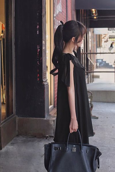 Đầm suông phối ren tay nơ 946