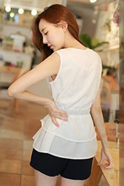 Áo voan 2 tầng nơ eo - mc095 ms1249