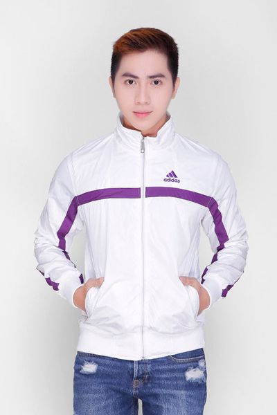 Áo khoác cặp dù adidas viền xanh dương ducm01