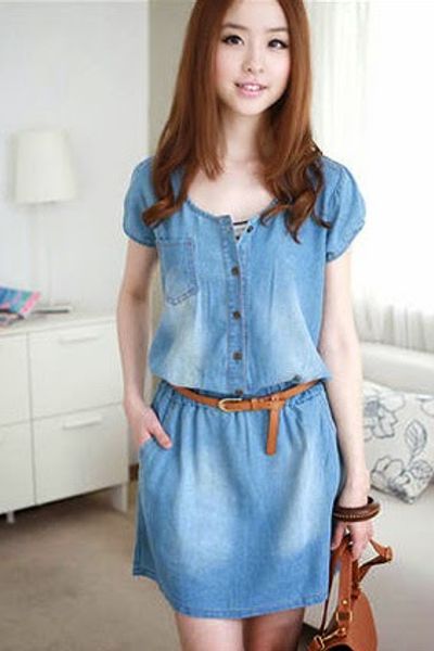 Đầm denim fashion dịu dàng - 0667