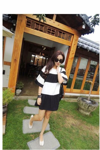 Đầm phối màu oversize - 0820