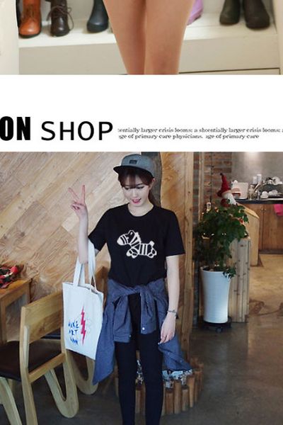 Áo thun nữ ngắn tay kiểu dáng trẻ trung in họa tiết ngựa vằn con