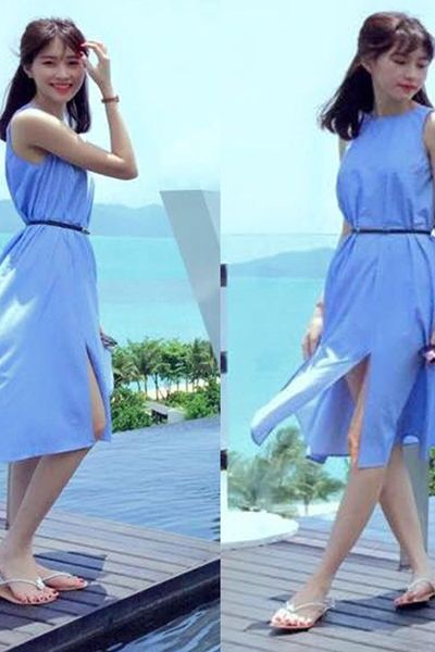 Đầm xẻ tà thu thảo - mc129