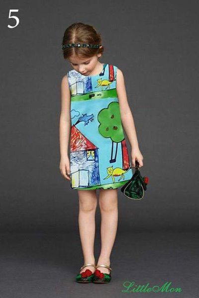 A17950 - 8/11little mon đầm 3d in 2 mặt vải tuyết mưari 8size 1-8