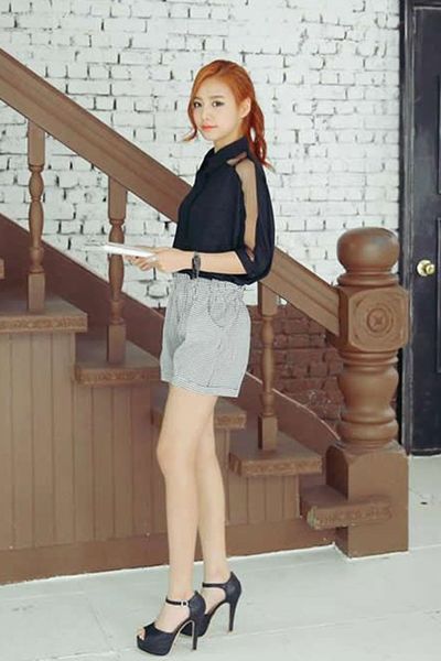 Sơ mi vai phối lưới - 1653