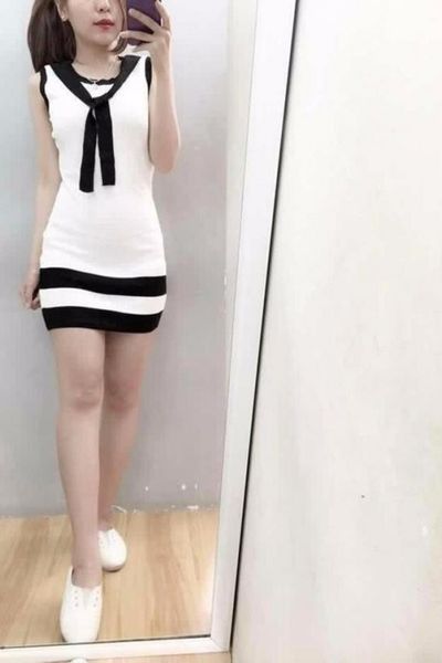 Đầm len cổ phối dây thắt nơ - gs170 - dl2485
