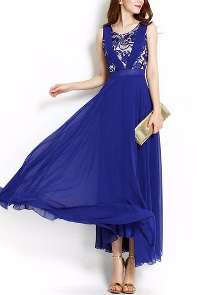 Ms 448 - 240s đầm maxi dạ hội phối ren