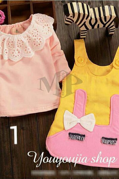 A17658 - 3/11set đầm thỏ áo thun cổ phối ren yếm da cári 8size 1-8