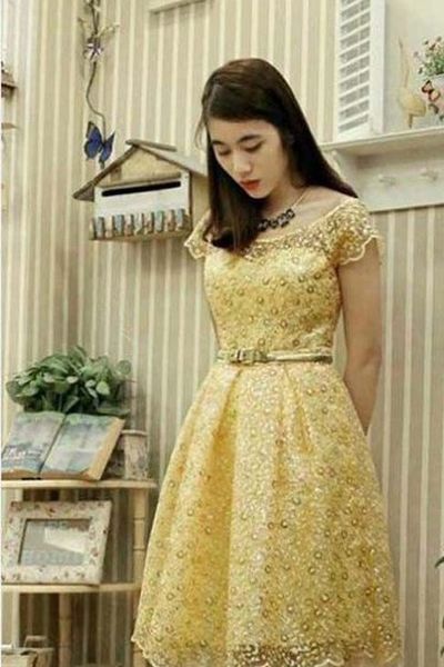 Chuyên sỉ đầm ren đính kim sa