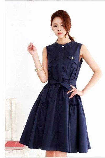 Đầm xòe cổ trụ thắt nơ ms0662