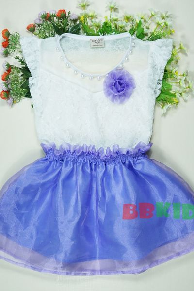 Set áo ren đính hạt và váy voan bóng dam-477
