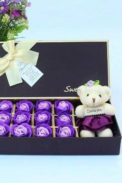 Hoa hồng sáp thơm 18 bông đựng trong hộp quà cn sweet love kích thước 23 x 12 x 45cm