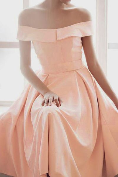 Đầm xòe trễ vai pinky - 1355