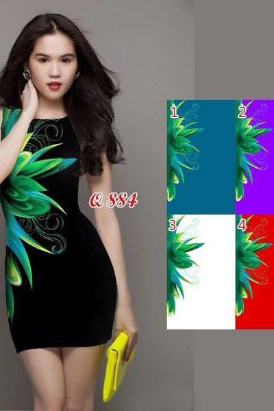 Đầm 3d thun laza