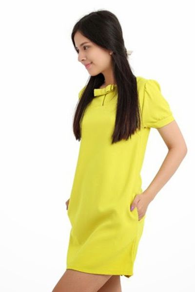 Đầm suông đính nút lưng lizzy - 0438
