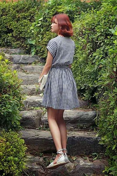 Đầm caro cột nơ - 0727