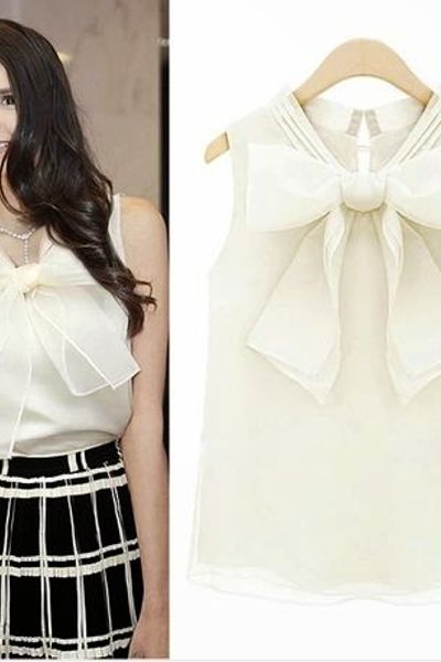 Áo voan chiffon thắt nơ miky - 0608