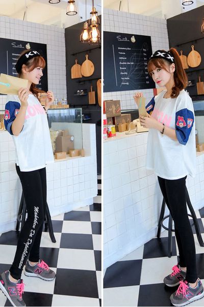 Chuyên sỉ - quần legging thêu chữ