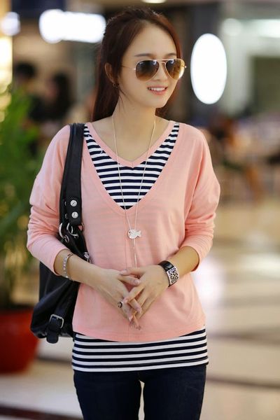Áo thun phối sọc helen ms1142