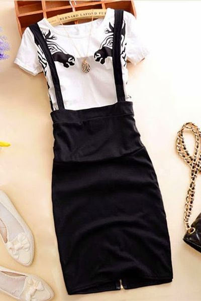 Set đầm yếm áo thun - 0717