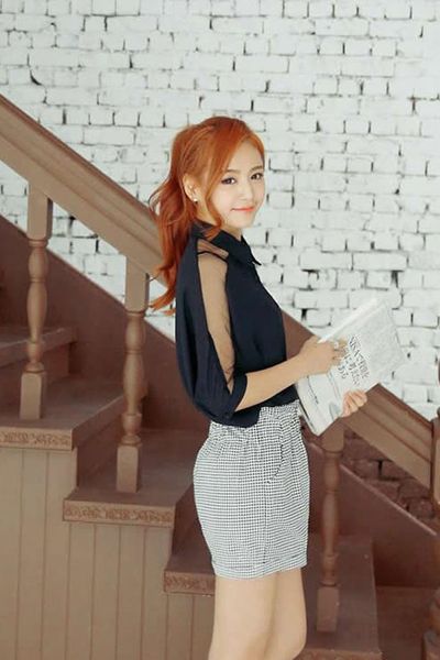Sơ mi vai phối lưới - 1653