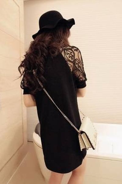 Đầm oversize tay ren xinh xắn ms0962