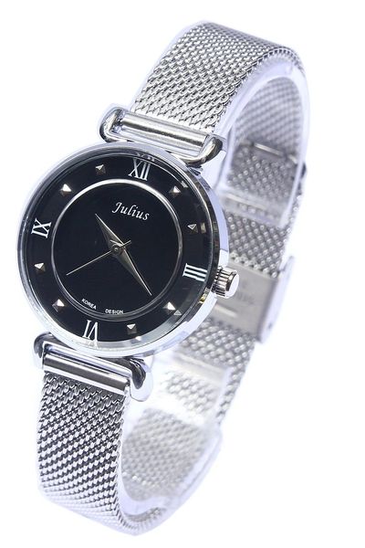 Đồng hồ nữ julius ju964 mặt đen dây min trắng tuyệt đẹp