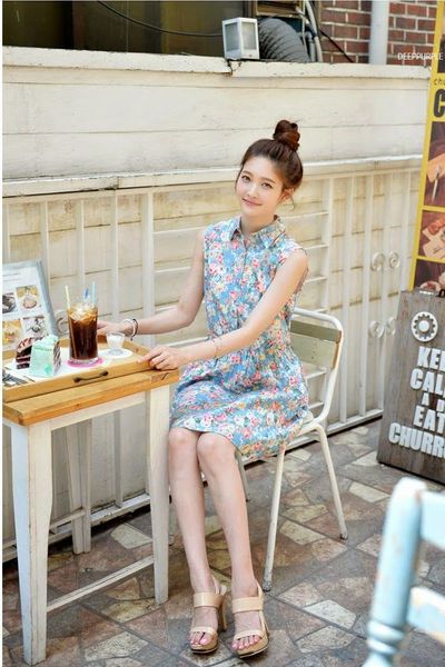 Đầm hoa xòe mùa thu - 0729