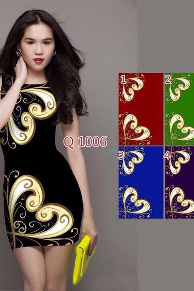 Đầm 3d thun laza